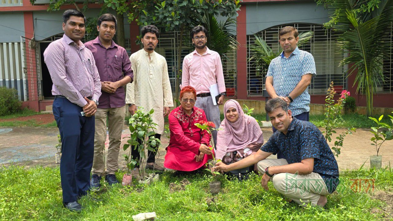 কাজিপুর সরকারি মনসুর আলী কলেজ ক্যাম্পাসে বৃক্ষরোপণ কর্মসূচি